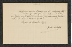 Nachlass Franz Steindachner, Quittung von J. Büttikofer an Franz Steindachner (30.11.1894), Inv.Nr. 67.02, Seite 1